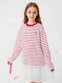 Balabala Soft Long Sleeve T-Shirt, Suitable For Girls, Boys & Unisex, Essential For Spring & Autumn - Red Hue - View 3
