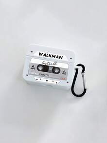 复古卡带收音机耳机盒,WALKMAN Element耳机盒,Y2K风格,白色耳机盒,带1个耳机盒挂钩,兼容其他耳机盒 - 白色 - 查看 4