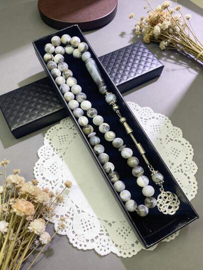 一套45颗10毫米亚克力念珠手链，男士祈祷念珠，精美礼盒包装，适合日常佩戴，8种颜色可选