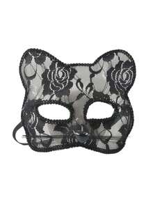 女士猫咪面具：黑色蕾丝性感猫咪舞会面具，适合女士万圣节角色扮演服装，动物头套面具，适用于派对、狂欢节、化装舞会、情人节服装 - 彩色 - 查看 12