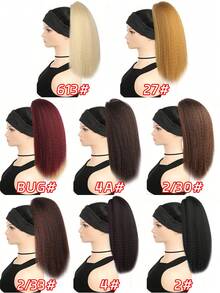 12-tums Yaki Claw Clip Hårförlängningar, Syntetiska Lockiga och Raka Hårförlängningar, Svart, Fluffig och Tjock Hästsvans, Lämplig För Kvinnor och Vardagsbruk. - Multifärgad - Visa 2