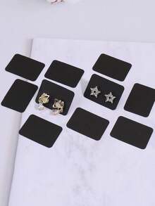 100pcs/Pack Pink Kraft Paper Earring Display Cards With Vintage Simple Design For Girls' Accessories Back To School, Room Decor - Pink - View 6