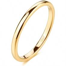 TRUMIUM 2mm 4mm 6mm 8mm Tungsten Wedding Band Ring for Men Women Gold/Rose Gold/Silver Domed High Polish Comfort Fit 4-15 - Chapadoenorode24quilatesde2mm - Ver 1