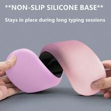 Almohadilla de Reposamuñecas para Teclado con Degradado y Espuma de Memoria - Tela de Seda de Leche Suave, Base de Silicona Antideslizante, Soporte Ergonómico para Escribir en Computadora de Escritorio - Multicolor - Ver 6