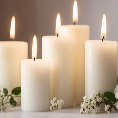 Velas de pilar de marfil de 12 piezas - Velas de pilar grandes vertidas a mano de 2,8 x 6 pulgadas | Tiempo de combustión 75 horas | Velas sin aroma | Sin goteo, sin humo | Perfectas para el Día de San Valentín, bodas, fiestas, spas, decoración del hogar