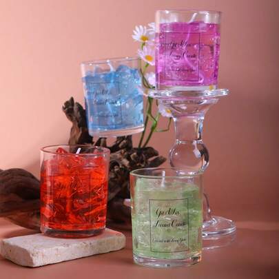 1pc/Box, New Fruit Extract Jelly Candle, Whole Jelly Wax Body, Healing Special Blend, Suitable For Home Decor/Afternoon Tea With Friends/Bedroom Sleep Aid/Thanksgiving/Easter/Valentine's Day/Family Party/Business Gathering/Photography Backdrop, Etc.