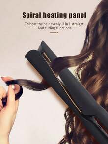 PinkSings 2-In-1 Spiral Hair Straightener/Curler, Hair Straightener And Curler Combo With Digital LCD Display, Adjustable Temperature, Suitable For All Hair Types