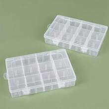 1pc Multi-Function Transparent Plastic Storage Box With Removable Dividers - Ideal For Storing Jewelry, Crafts And Small Parts - Clear - View 3