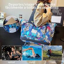 Bolsa de viaje on ruedas de gran capacidad y desmontable, bolsa de mano, mochila escolar. el asa son desmontables para un almacenamiento fácil. Unisex adecuado para viajes de negocios, viajes, escuela. Bolso y mochila de gran capacidad - azul real - Ver 3