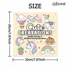 GDTME 儿童涂色书《可爱创意：大胆简约图案涂色书》，适合成人，可爱涂色书，情人节、圣诞派对、万圣节和生日的完美礼物 - 可爱图案涂色，缓解压力：适合喜欢涂色的朋友和开学季（温馨空间涂色） - 可愛的 - 查看 8