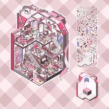 [Bộ nhãn dán Gucard, Mô hình tiểu cảnh, 67 nhãn dán phong cảnh với nhiều kiểu dáng khác nhau!!!] Thế giới thu nhỏ chất lượng cao: Mô hình tiểu cảnh Dreamland, kích thước lớn, tự làm, nhãn dán nhà thu nhỏ - Mô hình tiểu cảnh thẩm mỹ cao - Nhiều màu - Xem 14