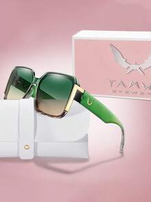Fashionable Polycarbonate Ombre Square Sunglasses - Multicolor - View 7