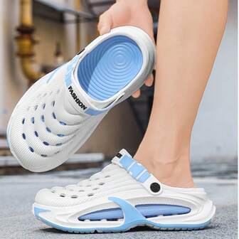 รองเท้าแตะลำลองผู้ชาย แฟชั่น ระบายอากาศได้ดี กันน้ำ พื้นหนา ทนทาน น้ำหนักเบา แบบกลวง (แนะนำให้สั่งขนาดใหญ่กว่าปกติหนึ่งขนาด)