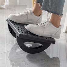 1pc Office Desk Footrest, Improves Sitting Posture And Provides Foot Support To Enhance Comfort And Relieve Fatigue. Elevating The Feet Can Relax Leg Muscles And Promote Blood Circulation By Massaging The Soles When Stepping On It. - Black - View 1