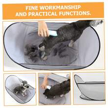 1pc Pet Grooming Apron, Dog & Cat Grooming Tool, Easy To Clean Hair, Suitable For Home And Pet Salon Use - Grey - View 3