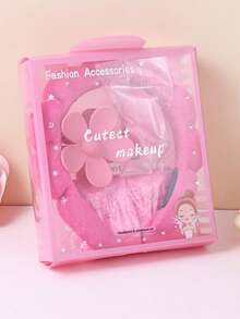 Women's Sponge SPA Headband & Wristband Set, Large Flower Hair Clip Gift Box Set, Hair Care Accessories & Hair Decor Set, Exquisite Gift Box Packaging, Suitable For Party Gifts And Daily Use. Grooming Set. Includes Wristband, Sponge, Cloud Headband, High Crown Headband. - Multicolor - View 7