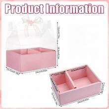 1个/5个装，透明鲜花蛋糕盒，便携式包装盒，透明花束装饰，适用于生日、婚礼、节日，适合4英寸蛋糕