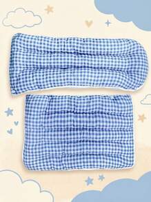 PETSIN 舒适冬季格子宠物洞穴床 - 可拆卸多功能保暖猫狗窝，蓝绿格子