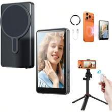 Magnetic Selfie Monitor Screen For IPhone & Android, Wireless 4K/1080p Phone Vlog Back Camera Monitor For Content Creator, Influencer, Live Streaming,  (White) : Electronics - Black - View 10