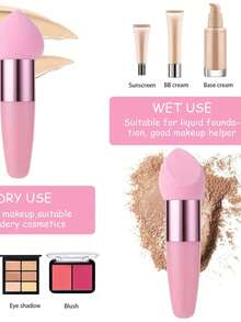 3 Pcs Mushroom Head Powder Puff Super Soft Air Cushion Makeup Egg Dual Use Powder Sponge Foundation BB Cosmetic Tool, Beauty Tool, Face Puff, Beauty Enthusiasts, Breathable Material, Lightweight Texture, Dualuse Sponge, Skinfriendly Sponge - Multicolor - View 10