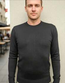 Men's Cold Weather Blouse Men's Knitted Sweater | Winter Knitted Wool Pullover Long Sleeve Turtleneck - 黑色 - 查看 3