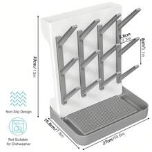 12-Slot Vertical Bottle Drying Rack, Detachable & Easy To Install, Desktop Cup Drying Rack, Bottle & Nipple Drying Rack, Kitchen Cup Organizer, Essential For Breastfeeding Families - Multicolor - View 8