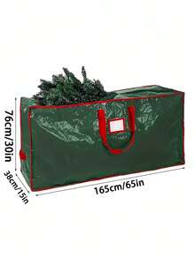 1个特大号红/绿圣诞树收纳袋，适用于最大165厘米/65英寸的人造圣诞树，加固提手和双拉链设计，是节日收纳整理的理想之选。