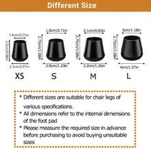 16个装椅腿地板保护垫，非硅胶材质，黑色实心毛毡垫，降噪，可重复使用，加厚设计，通用尺寸，适用于硬木/大理石/瓷砖地板