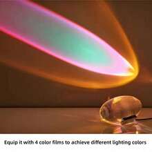 1pc Angel's Eye Crystal Table Lamp, Christmas Projection Lamp, Bedroom Bedside Atmosphere Night Light, Nordic Style Personalized Crystal Lamp, Halloween Decor, Christmas LED Lamp Special Offer, Romantic Live Streaming & Photography Fill Light - Multicolor - View 10