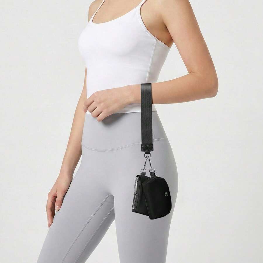 Women's Wrist Lanyard Keychain With Detachable Mini Wallet & Card Holder Pouches, Ideal Christmas Stocking Stuffer Gift For Travel, Everyday Carry, Keys, Cards And Small Essentials - Blcak Black - 查看 1