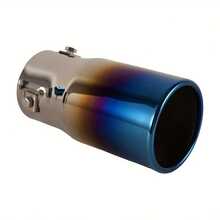1 pièce Embout d'échappement de 2,64 pouces/6,7 cm de diamètre, bouche plate en acier inoxydable à sortie unique, décoration arrière, accessoire de modification extérieure de voiture de haute qualité et universel, convient aux motos et aux berlines