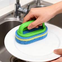 Dishwashing Sponge, Scouring Pad, Dishwashing Cloth, Kitchen Cleaning, Bowl Brushing, Pot Brushing, Magic Wiping, Household High - 大綠 - 查看 3
