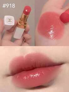 CHANEL Son môi #918, màu nude đào, chất kem mềm mịn, son mini, tiện dụng, màu kem đào, trang điểm môi, mỹ phẩm di động, kích thước du lịch, 1.5g/0.05oz, son môi làm sáng môi dùng hàng ngày, quà tặng cho bạn gái ngày Valentine, vật dụng cần thiết cho các bữa tiệc. - #918 Kem Đào Trắng - Xem 1