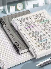 1pc Detachable Transparent Spiral Notebook, High-Quality A5 Lined/Grid Notebook, Thick Cover Durable & Waterproof Creative Spiral Notebook, 360° Foldable Transparent Loose-Leaf Notebook, Student Diary (1pc/60 Sheets) - Multicolor - View 4