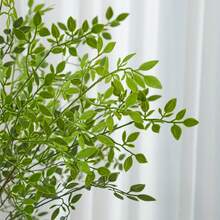 1/3 cây giả Nandina Domestica để trang trí bình hoa, cây tre giả để lấp đầy bình hoa, lá giả trang trí văn phòng nhà cửa. - màu xanh lá - Xem 8