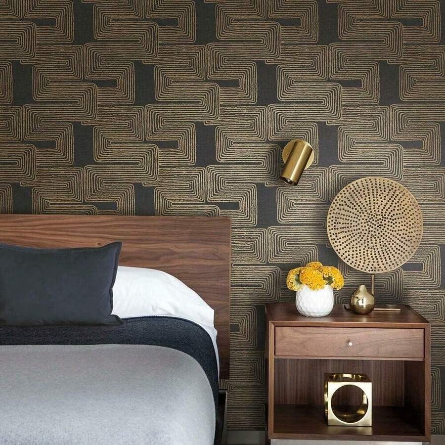 Wall Paper - Black/Gold - View 1
