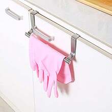 1个不锈钢毛巾架，浴室毛巾架，橱柜门安装式储物架，壁挂式毛巾杆 - 銀色 - 查看 7