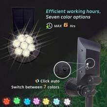 4 Pack Color Changing Solar Spot Lights Outdoor For Trees, Flowers, Plants, Statues, Decorations, Walls, Waterproof Rainbow Landscape Spot Lights For Houses Outdoor, Yards, Gardens, Terraces, 8 Colorful Up Lighting Modes - Ánh sáng màu - Xem 11