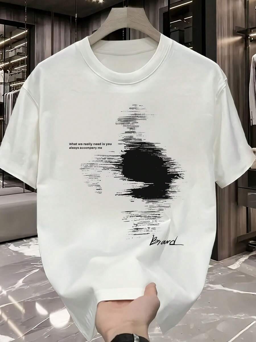 Fashionable Men's T-Shirt - White - View 1