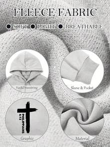 Christian Hoodies For Men Religious Faith Jesus Hoodie God Bible Verse Cross Sweatshirts  Graphic Pullover - 灰色 - 查看 6