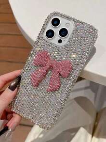 Luxury High-End 3D Rhinestone Bow Phone Case Compatible With Apple 17/15 Pro/ 16 Pro Max, Women's Soft Shell 14/13/12/11, Personalized Fully Blinged Protective Cover - 款式 2(1 件) - 查看 8