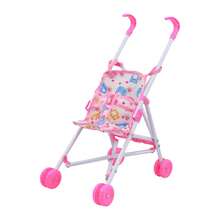 可折叠娃娃推车，花卉图案，适用于12英寸娃娃，可折叠婴儿车，适合幼儿和女孩，包含工具，逼真的娃娃推车，适合3岁及以上儿童，不含娃娃