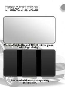 1 chiếc gương trang điểm gắn trên tấm che nắng ô tô, gương trang điểm che nắng tiện dụng cho phụ nữ và bé gái, phụ kiện nội thất ô tô đa năng - Món quà lý tưởng cho phụ nữ - Nhiều màu - Xem 9