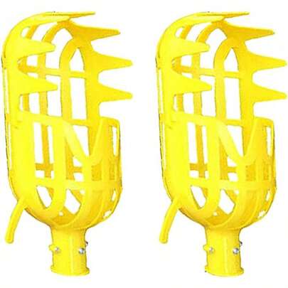 2 Piezas Recolector De Frutas, Color Aleatorio, Sin Varilla, 8.5 x 27 cm, Herramienta De Cosecha para Aguacates, Manzanas Y Otras Frutas