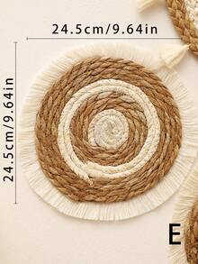 1件/6件装波西米亚风编织墙饰，圆形编织篮墙饰艺术品，美观的家居装饰，中性色纹理悬挂装饰，农舍和北欧风格墙饰，适用于客厅、卧室、餐厅、门厅、走廊、公寓空间，营造温馨舒适的室内氛围，适用于沙发背景墙、电视墙、置物架和照片背景布局，简约而富有层次感的家居墙面装饰。 - 彩色 - 查看 13