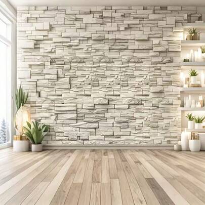 Papel tapiz autoadhesivo de 3D realista con textura de ladrillo y veta de madera, resistente al agua y al aceite, calcomanías de pared removibles para dormitorio, sala de estar, baño, 17.72*196.8 pulgadas