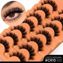 GROINNEYA 7 Pairs Cat Eye Lashes Spiked Criss-Cross Faux Mink Eyelashes Natural Look Soft Full Strip Lashes Luxury Volume Fake Eyelashes Mange Eyelashes Applicable To Dating Scenarios - Cat Eye Lashes - View 25