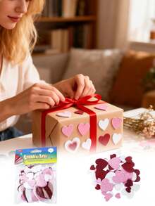 60pcs/Pack Glitter Heart Stickers, Suitable For Gift Boxes, Gift Bags, Greeting Cards, Party Decorations, Party Stickers, Gift Labels, Fun Holiday Gifts, Valentine's Day Decorations, Creative Heart Shapes, Gifts For Girlfriend, Mom, Wedding Season, School Supplies, Back To School - Multicolor - View 8