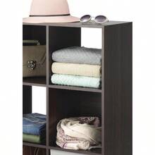 9 Cube Storage Organizer, 3 Tier Stackable Mdf Wood Bookcase, Open Storage Display Bookshelf, Storage Cabinet For Living Room, Bedroom, Home, Office, 35.5"L X 11.7"W X 35.5"H, Espresso - 濃縮咖啡 - 查看 7