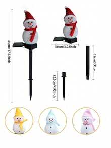 1 pieza Luz de ambiente con decoración de paisaje de muñeco de nieve con energía solar, luz de color cálido para decoración navideña exterior, adecuada para jardín, patio, césped, parque, porche y entrada de automóviles - Multicolor - Ver 12